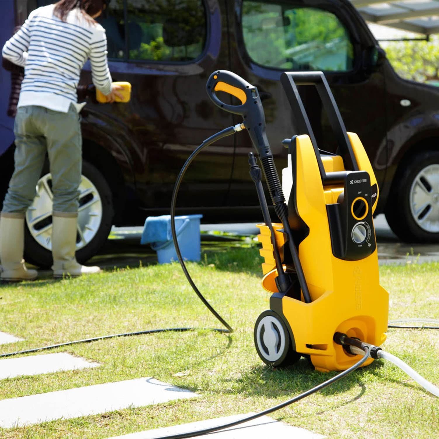 高圧洗浄機 京セラ AJP-1700VGQ 自吸機能 洗車 庭 掃除 洗浄 窓 節水