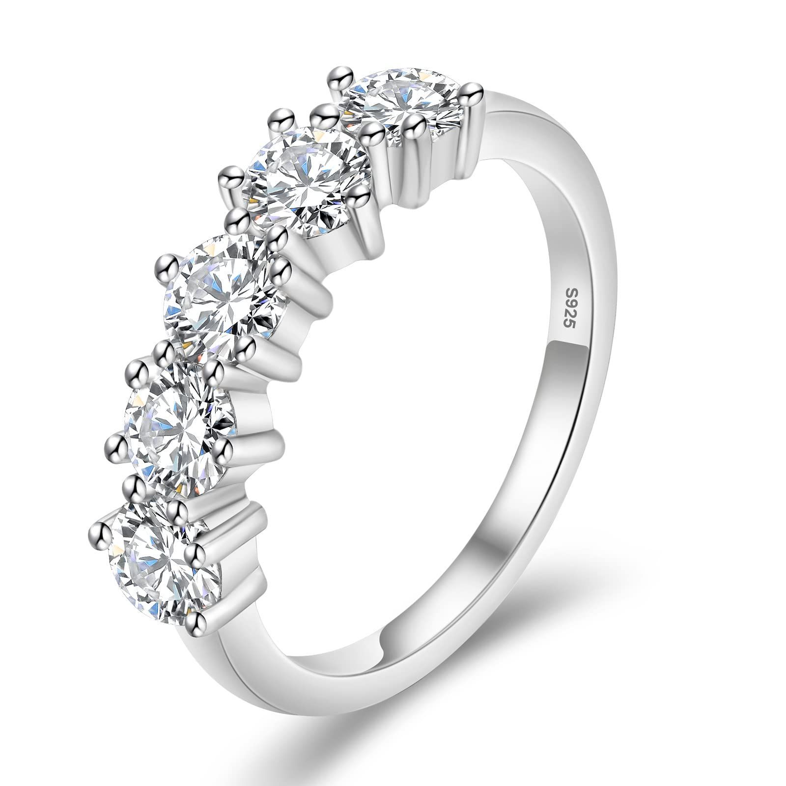 KRKC モアッサナイト 婚約指輪 ダイヤモンド レディース 1.50カラット ファッションリング スターリングシルバー プロポーズゆびわ モアサナイト エンゲージリング ホワイトゴールドメッキ 金属アレルギー対応