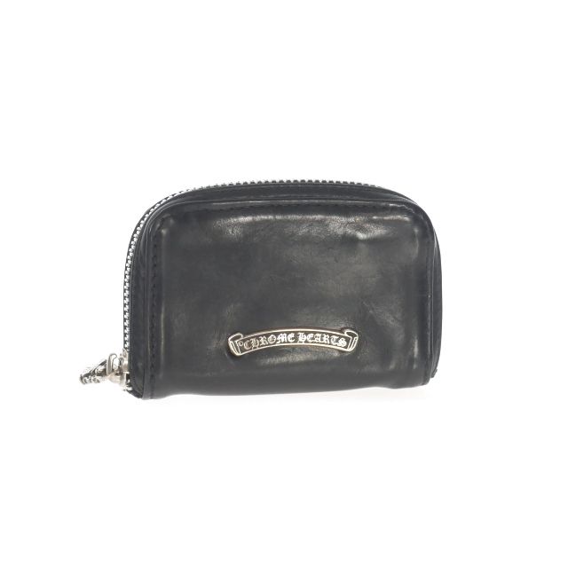 美品　Chrome Hearts 黒 レザー 小銭入れ　カード CHROME HEARTS クロムハーツ 財布 チェンジパース カードケース
