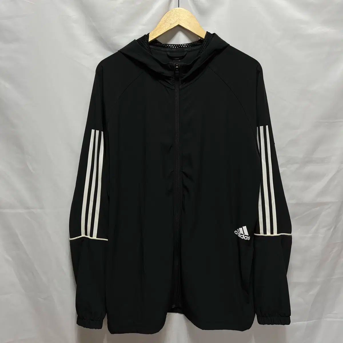 純正品/ 2XL adidas(アディダス) 3本線 ウインドブレーカー 黒