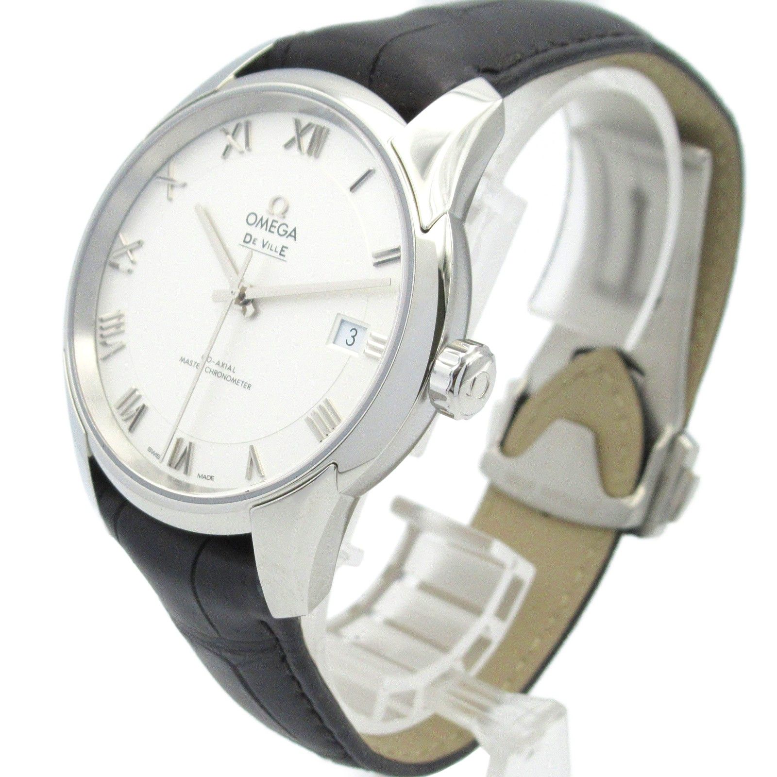 【美品】オメガ　OMEGA パール文字盤　レザーバンド　腕時計 オメガ OMEGA デ・ビル アワービジョン 腕時計 時計 ステンレス