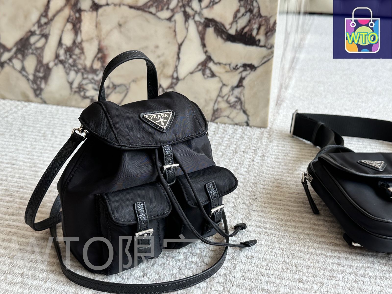 ★送料関税込★PRADA プラダ ミニバッグ ポーチセット ブラック org.jpg