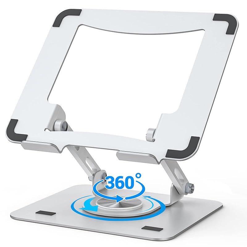 【特価商品】ノートパソコンスタンド 360回転式 パソコンスタンド ノートpcスタンド タブレットスタンド 人間工学設計 無段階高さ調整可能 放熱対策 滑り止め 姿勢改善 猫背解消 耐重10KG Macbook Air/Macbook Pro/iPad P