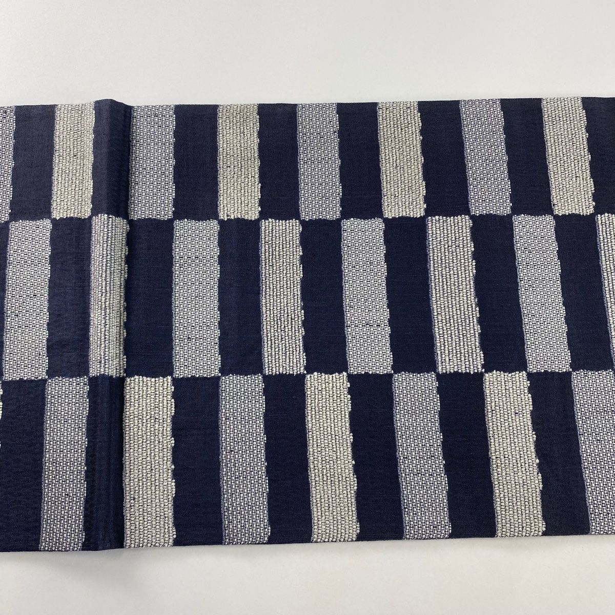 袋帯 美品 秀品 紬地 変わり市松 青灰色 六通 正絹 【中古】 - メルカリ