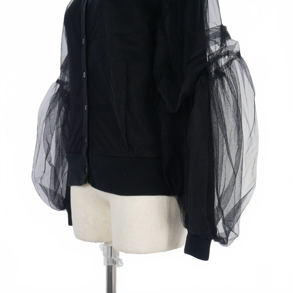 チカキサダ Chika Kisada チュール ニット カーディガン 長袖 1 ブラック 黒 CK-24234 レディース CK-24234 tulle cardigan｜ChikaKisada チカキサダ