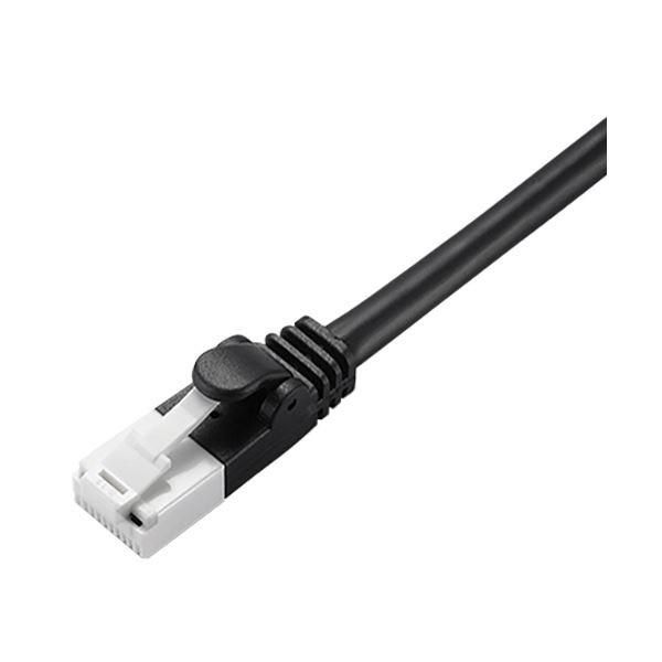 RoHS CAT6 爪折れ防止 LANケーブル 10m／ブラック 〔×10セット〕