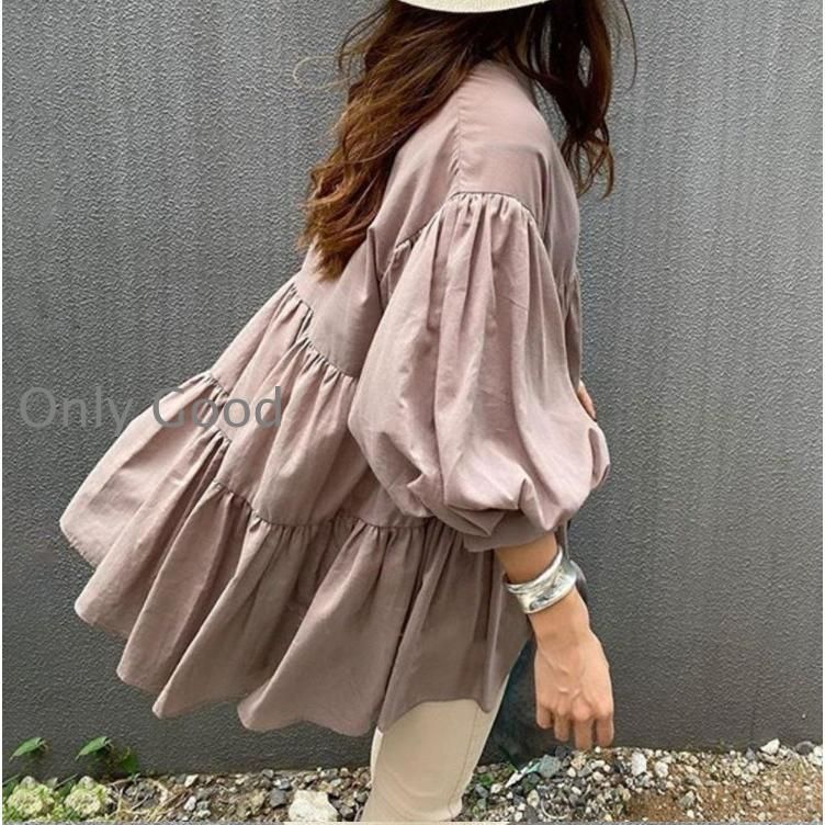 ♠♥♣新品未使用！スーパービューティー　レース切替バルーン袖ティアードブラウス ♥新品未使用！スーパービューティー レース切替バルーン袖
