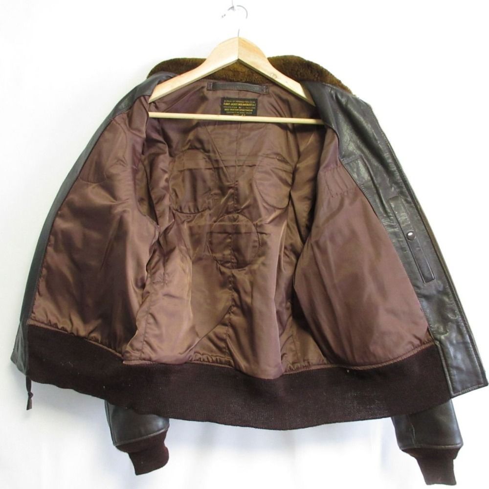 美品 BUZZ RICKSONS バズリクソンズ ゴートレザー×ムートン襟 ワッペン