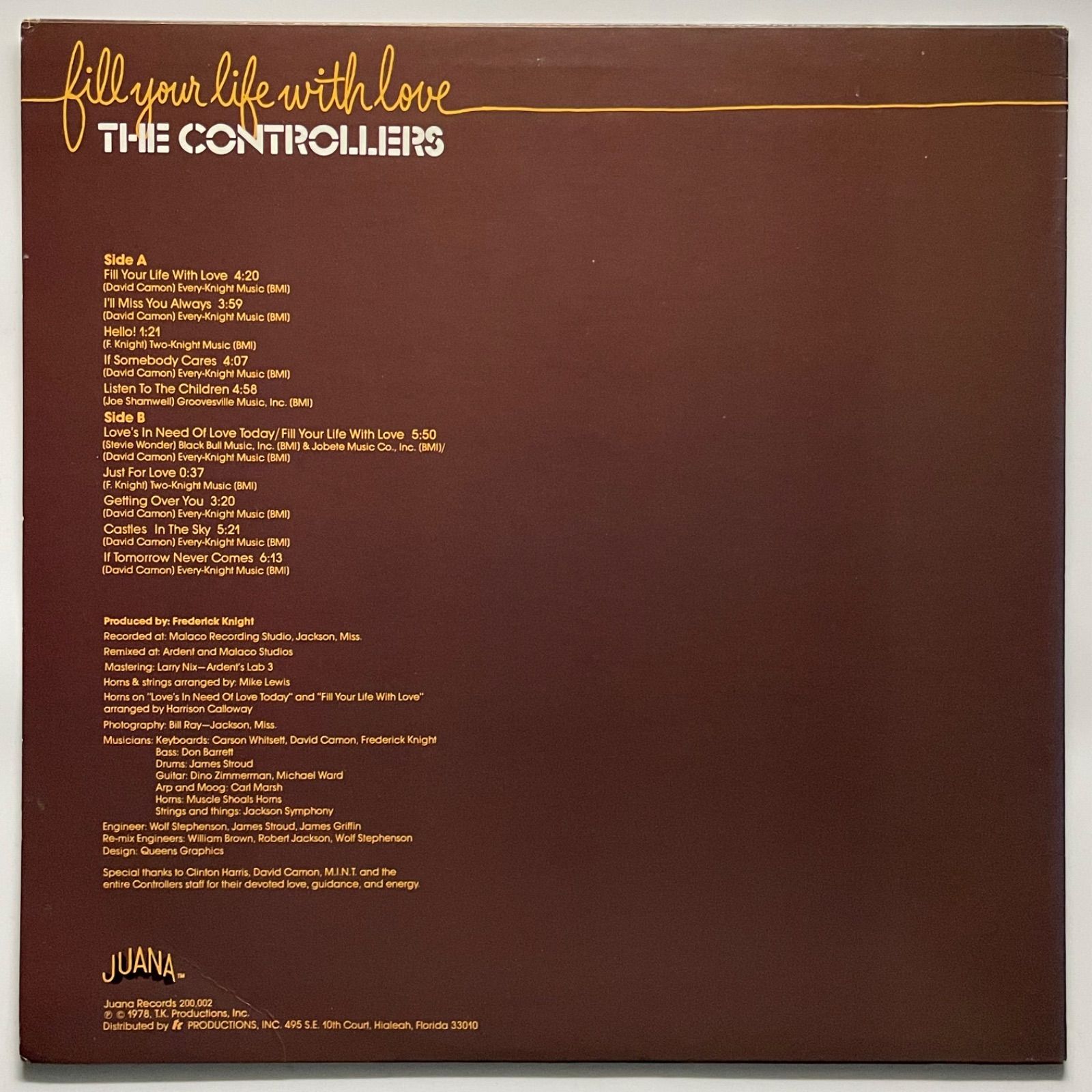 レコード (LP) [Soul] The Controllers / Fill Your Life With Love - メルカリ