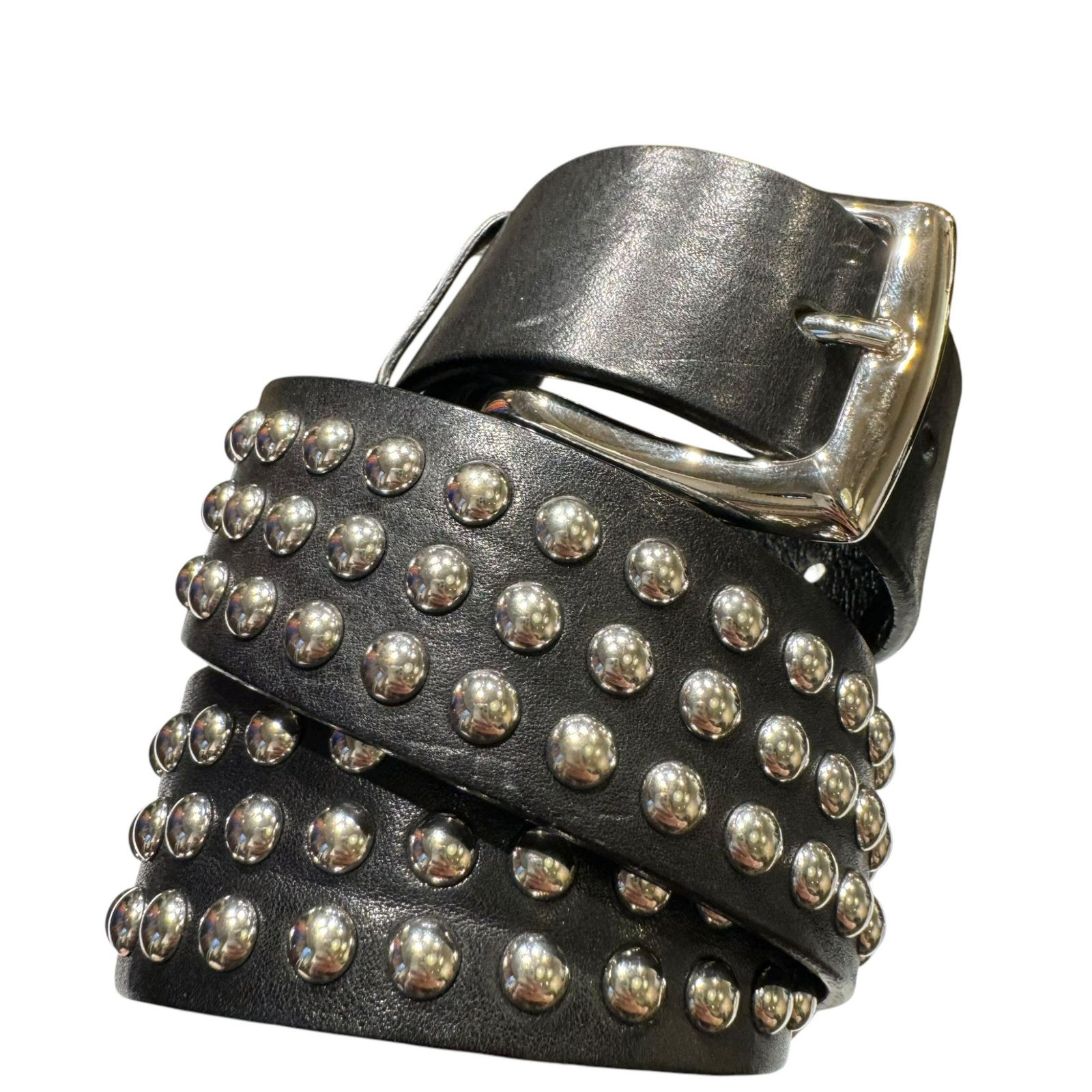 小物 noah studs belt NOAH (ノア) ⑤ レザースタッズベルト メンズ ブラック 32 - メルカリ