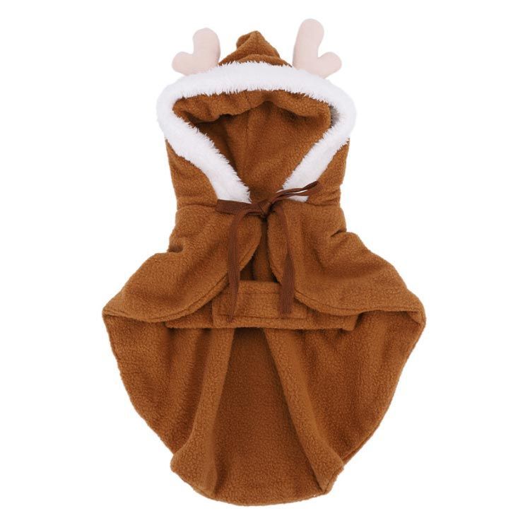 クリスマス服 トナカイ マント トナカイの角付き マント ペット服