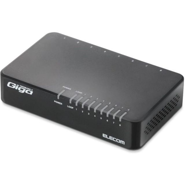 エレコム スイッチングハブ ポート ブラック EHC-G08PA2-B