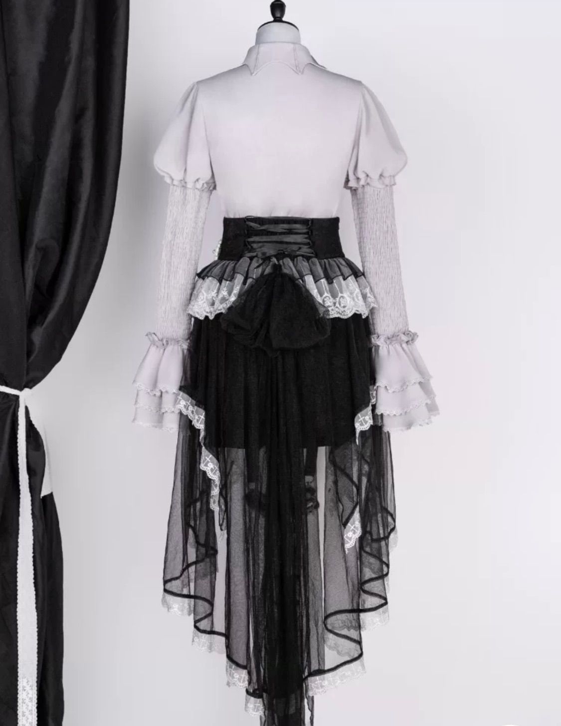 セットアップ サブカル 服 ブラウス スチームパンク アンティーク スカート ゴスロリ ロリィタ ロリータ 黒 パンク シック ファッション 原宿  渋谷 ハロウィン バンパイア コスプレ 地雷系 量産型 トランペット袖 渋谷 病みかわ トップス 長袖 - メルカリ
