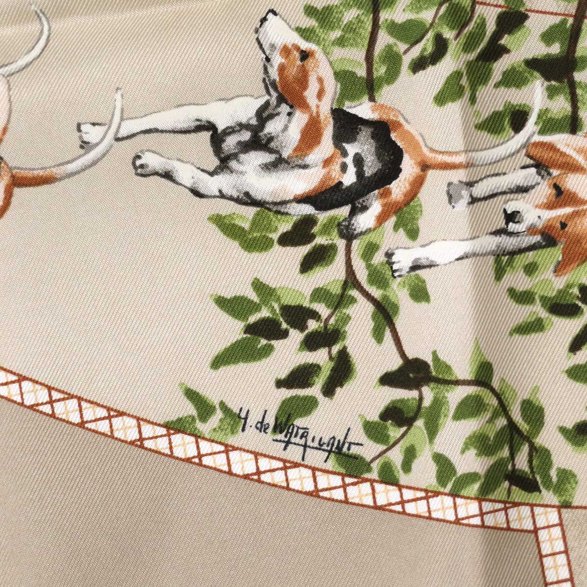 HERMES エルメス　カレ90 スカーフ《Le Toifevin》 エルメス カレ90 Le Toifevin スカーフ ユニセックス ベージュ系