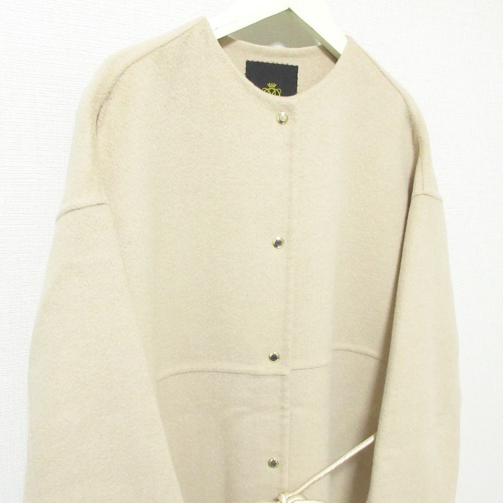 Drawer キャメルケヌキノーカラーコート ブラック