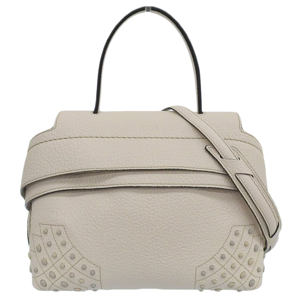 トッズ TOD’S 2019年 WAVE ウェーブ レザー 2way ショルダー クロスボディ ハンドバッグ S アイボリ レディー オフィス 旅 定価202150円