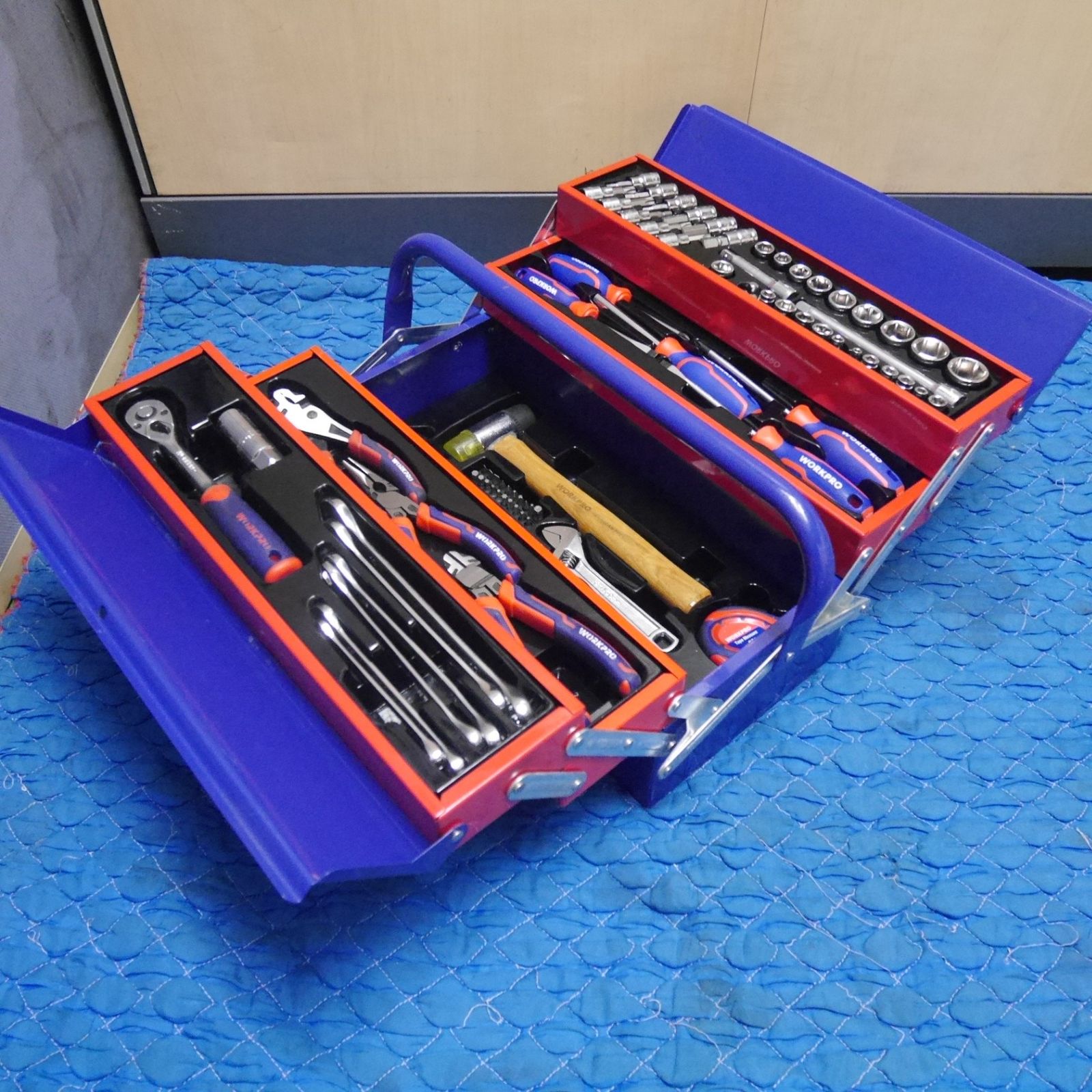 送料無料 セット WORKPRO ハンド ツール セット 工具 道具 ドライバー モンキーレンチ ペンチ ソケット レンチ 等 ワークプロ