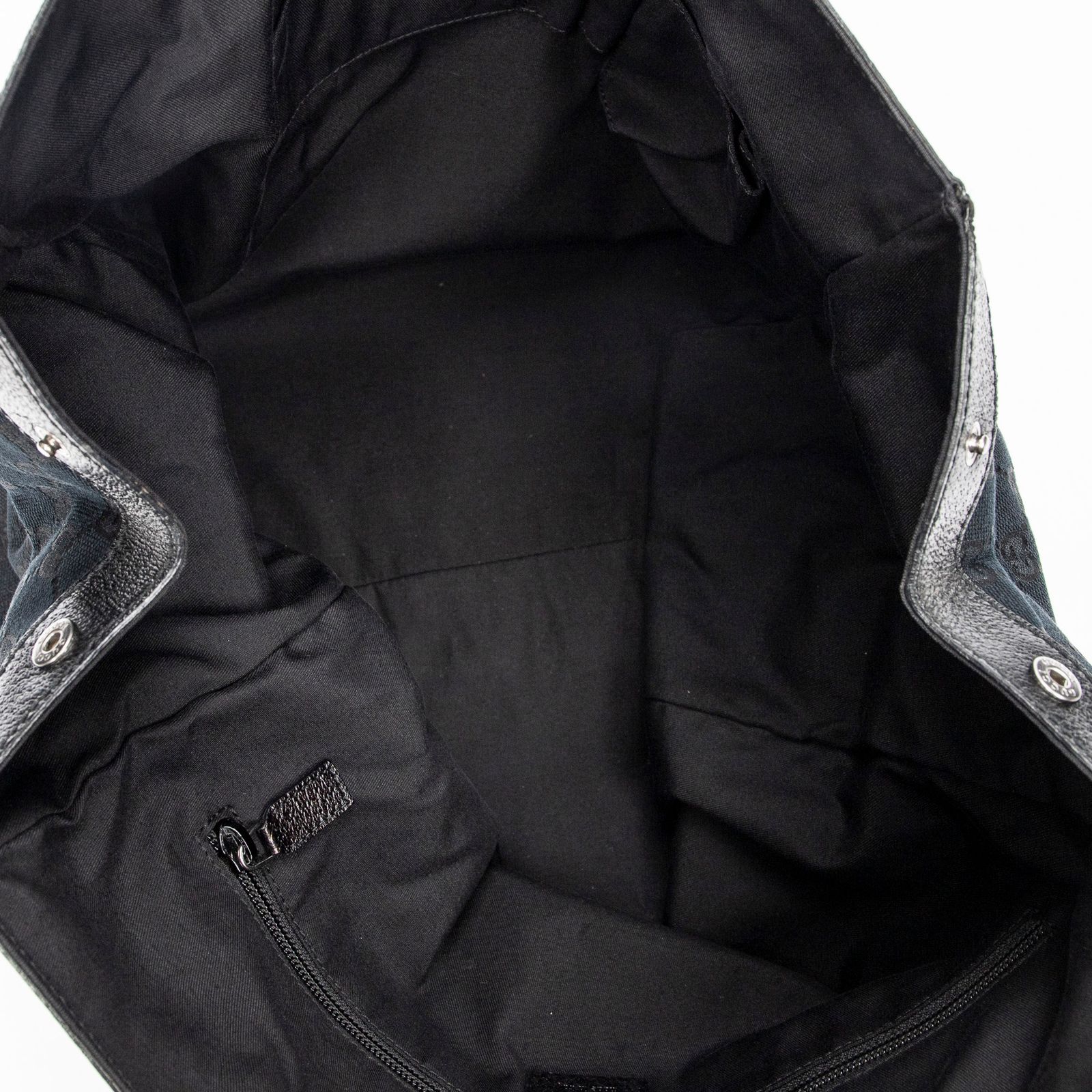 グッチポケットショッピングトート黒GGキャンバスA