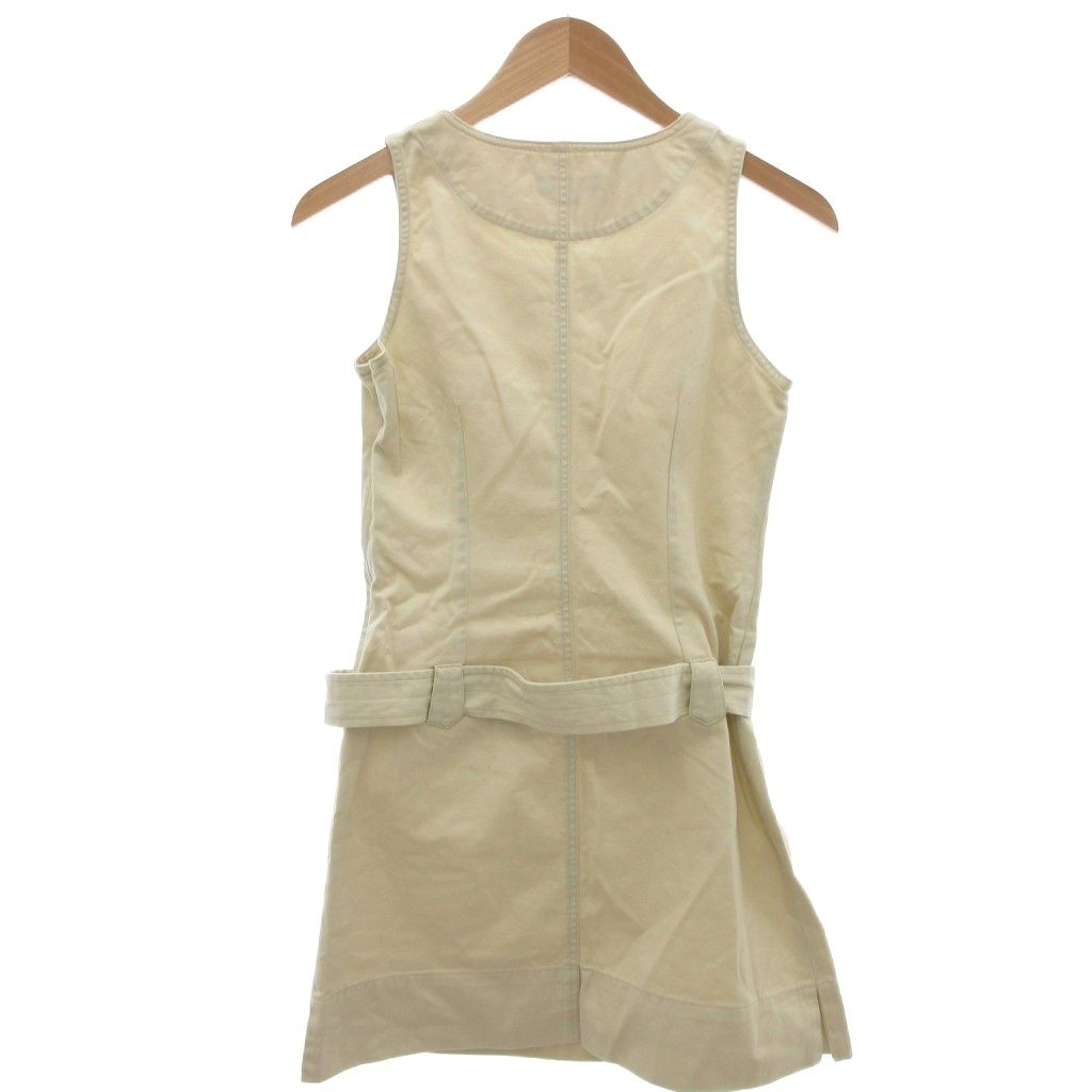 ラルフローレン RALPH LAUREN ワンピース ベルト コットン ノースリーブ ベージュ BS GY 11