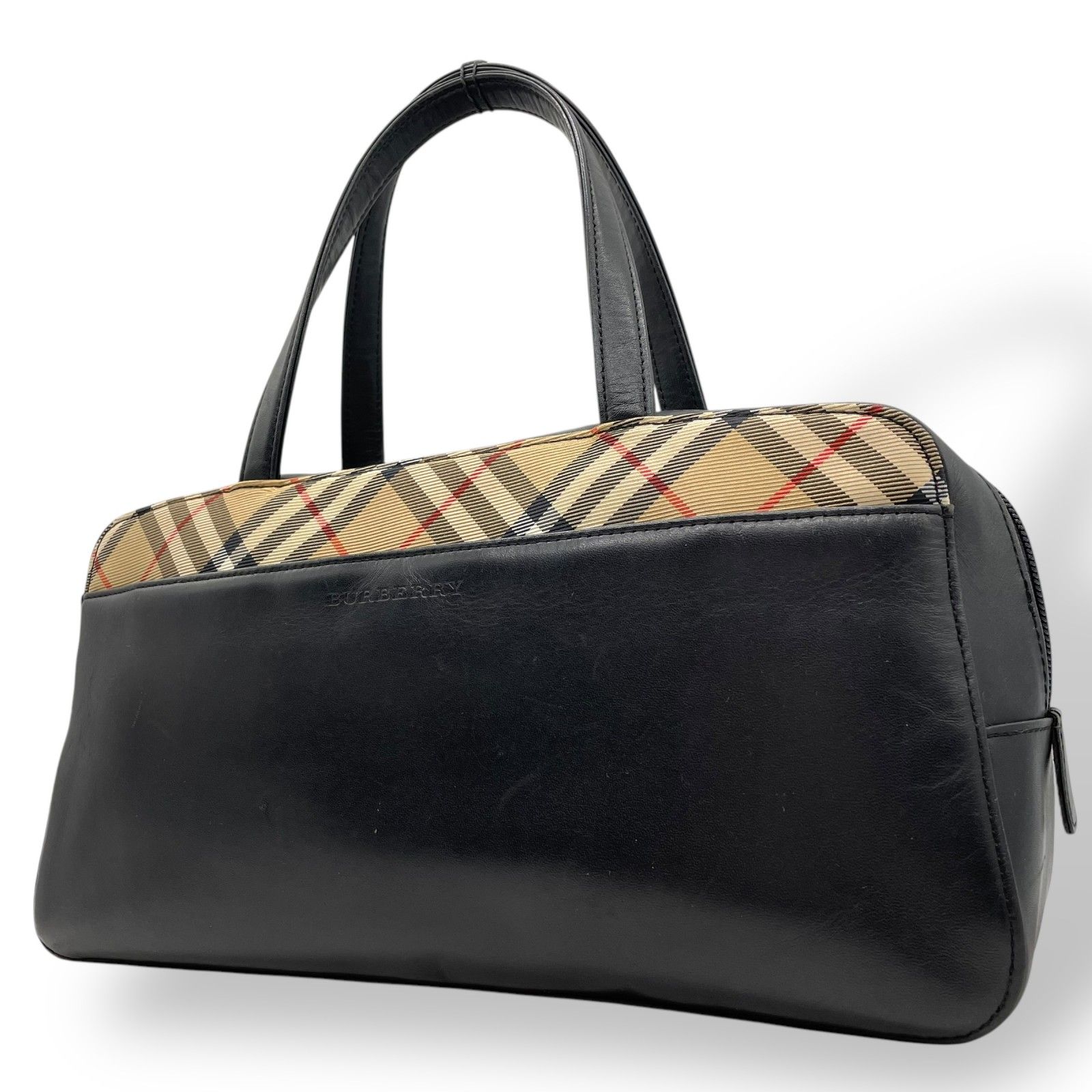 BURBERRY バーバリー ノバチェック ハンドバッグ ブラック 黒