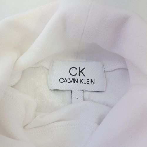 ◇ Calvin Klein カルバンクライン シンプル カジュアル タートルネック 長袖 トップス サイズL ホワイト系 メンズ E  【1404020008500】