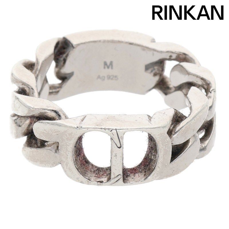 美品］ディオール オブリーク シグネットリング ラインストーン 18号