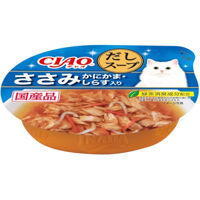 【同梱不可】【36個セット】いなばペットフード CIAO このままだしスープ ささみ かにかま・しらす入り 60g