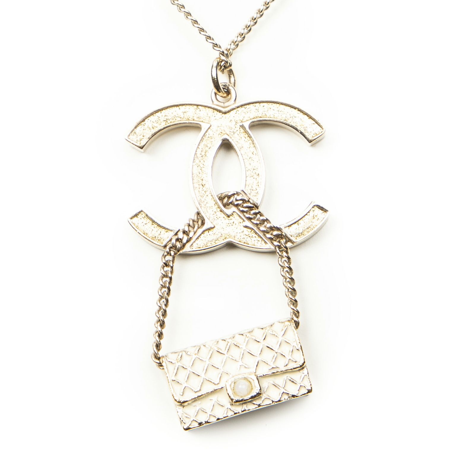 シャネルCCフラップバッグペンダントネックレス金金メッキA