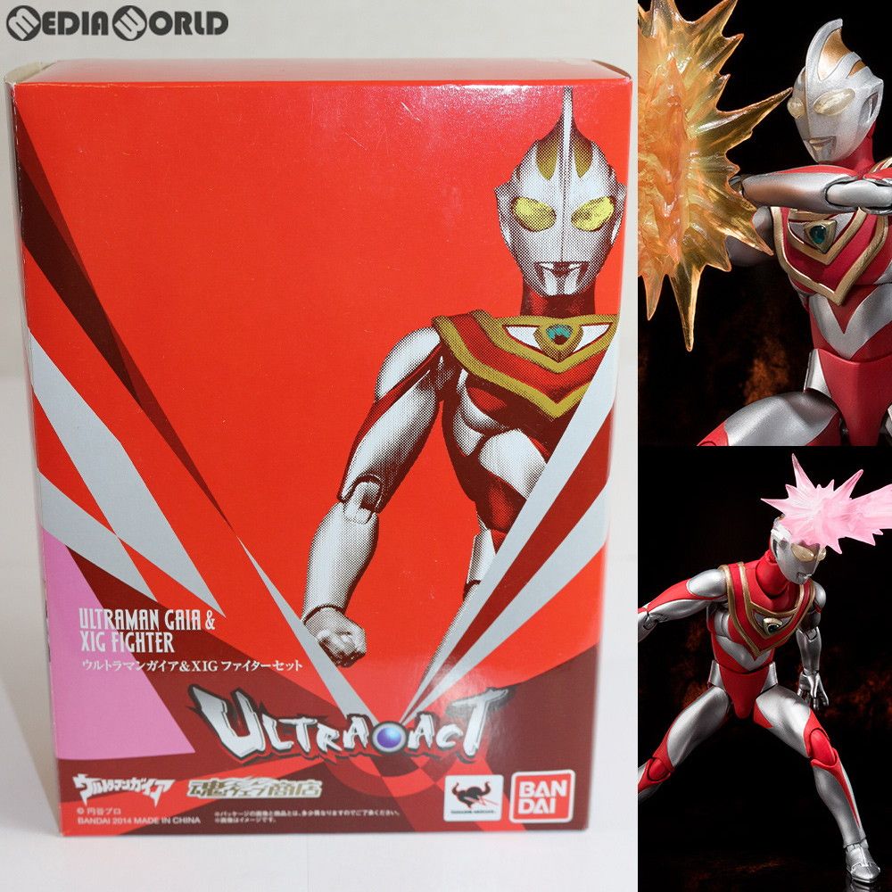 BANDAI - 【中古】[FIG]魂ウェブ商店限定 ULTRA-ACT(ウルトラアクト) ウルトラマンガイア&XIGファイターセット 完成品 可動フィギュア バンダイ(61170890) 中古】[FIG]魂ウェブ商店限定 ULTRA-ACT(ウルトラアクト