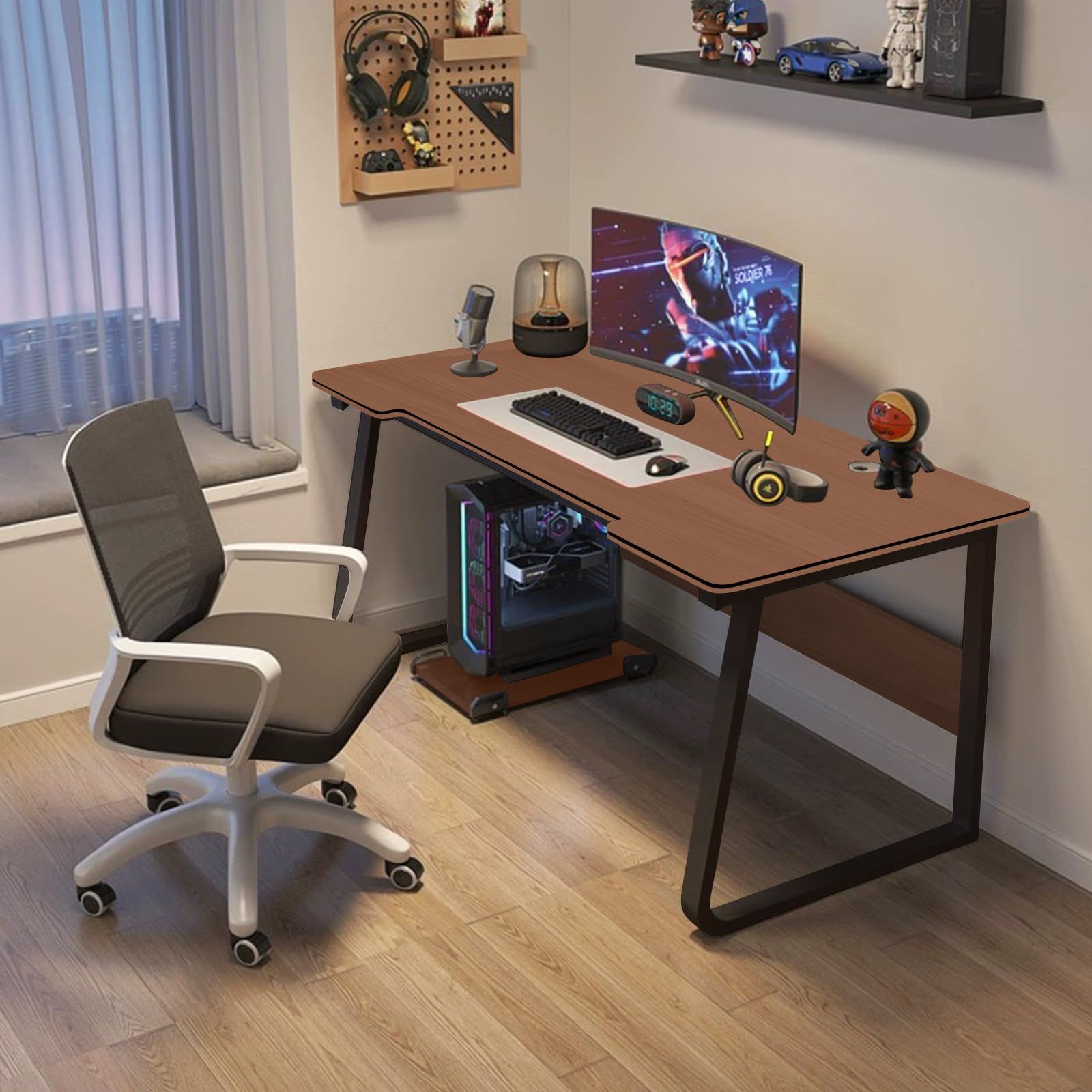 パソコンデスク ゲーミングデスク 組立簡単 北欧 木製 幅80cm×奥行50cm