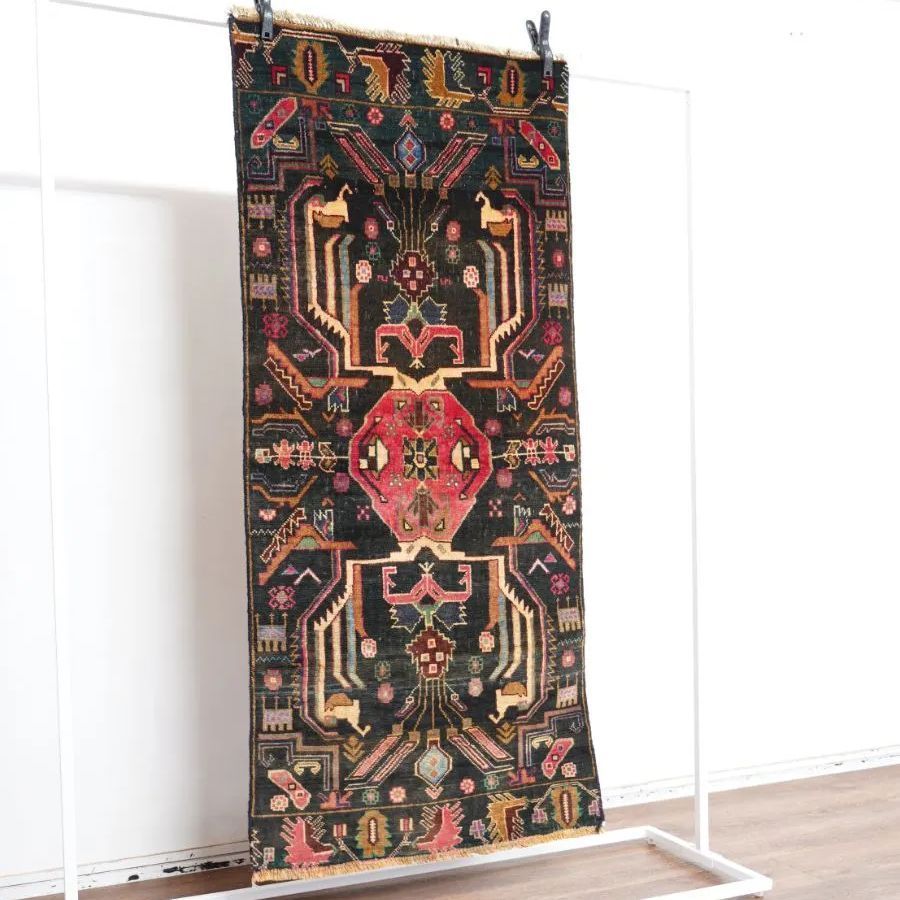 ヴィンテージラグ アフガニスタン バルーチ族 トライバルラグ 139cm×62cm 手織り絨毯