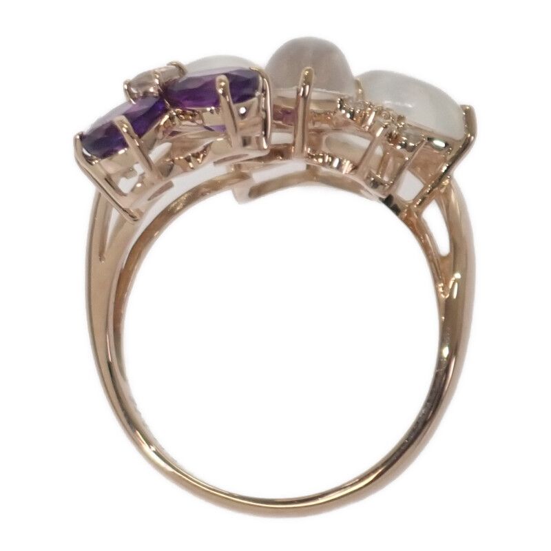 リング・指輪 花/フラワー K18 アメジスト（指輪 K18YG イエロー  