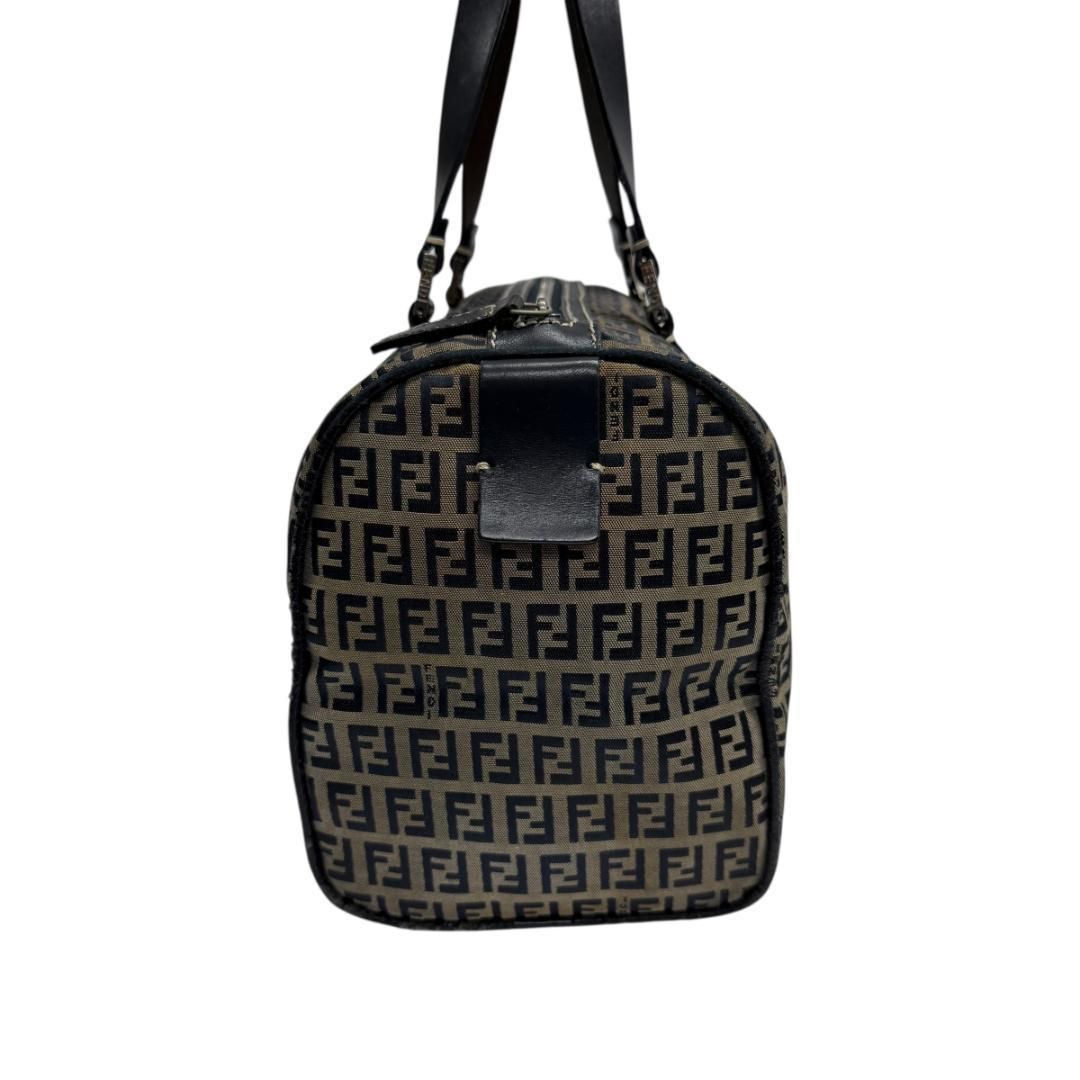 美品 FENDI ズッキーノ ミニボストン ハンドバッグ キャンバス