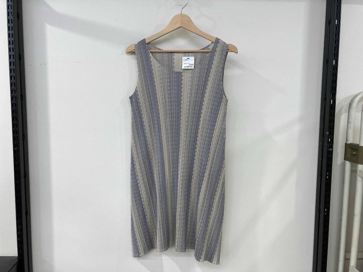 PLEATS PLEASE ISSEY MIYAKE プリーツプリーズ イッセイミヤケ ノースリーブワンピース チュニック size 3 PP33-JT656 総柄 レディース