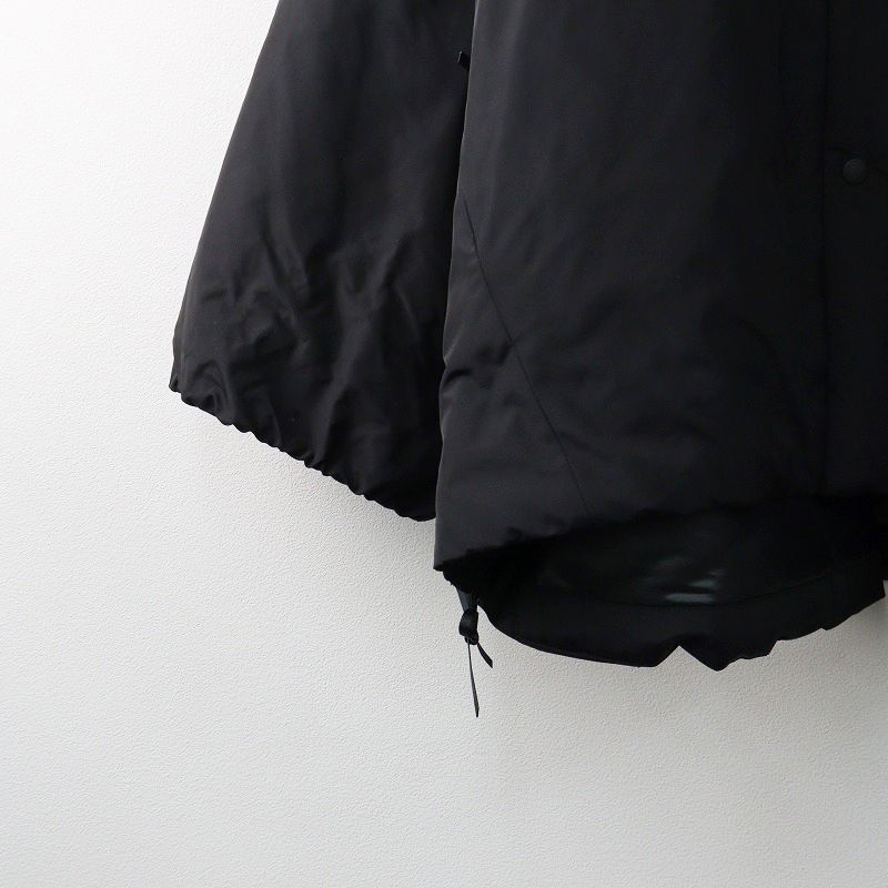 2020AW ハイク HYKE NYLON OXFORD COLLARLESS BIG JACKET 1/ブラック