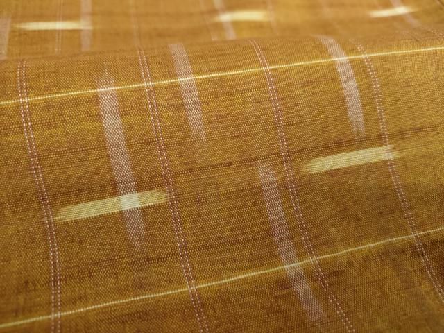 平和屋着物○国指定重要無形文化財 本場久米島紬 手織 絣格子 松坂屋  