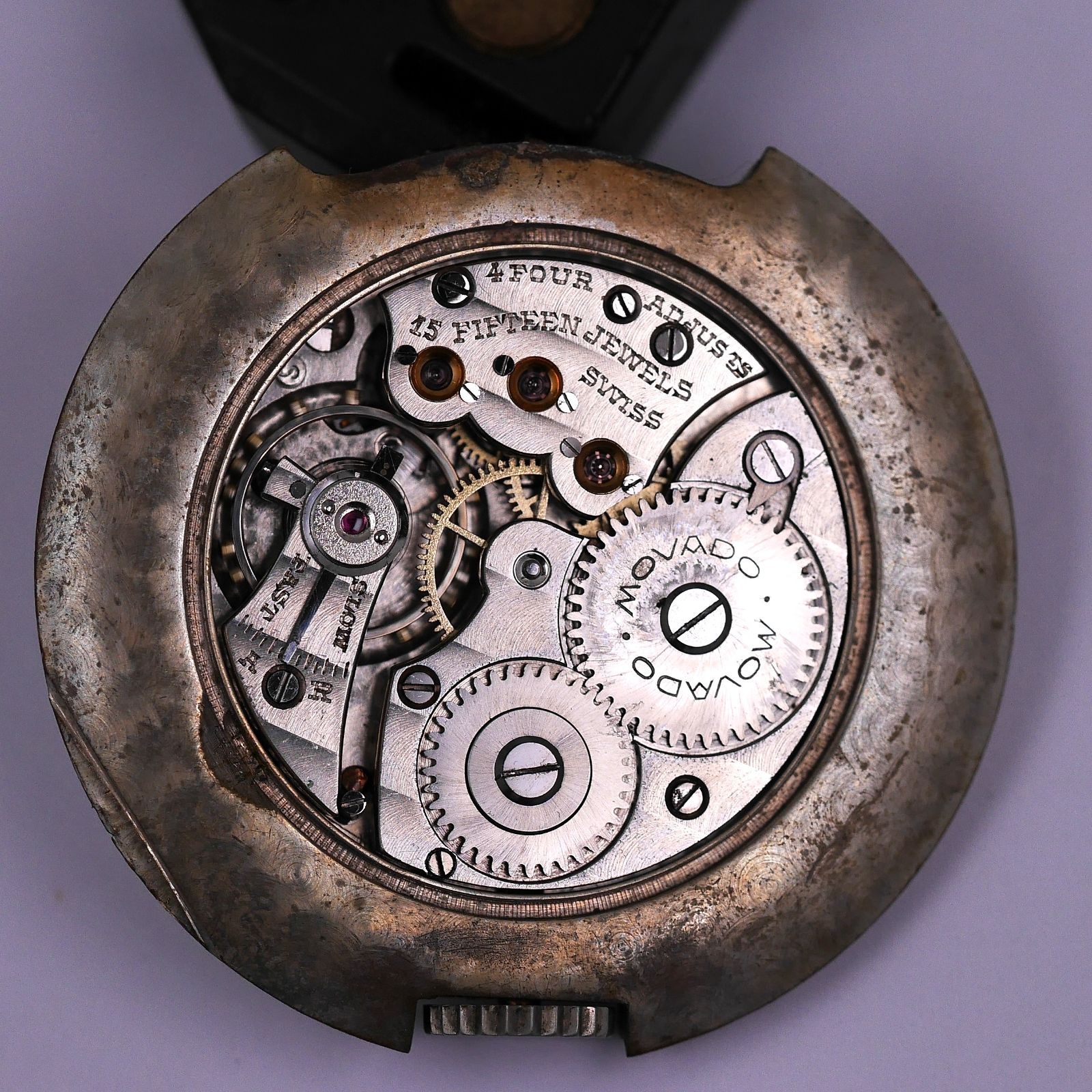no24 【Art Decoの至宝】【奇跡の逸品】1930s Movado モバード クロノ 