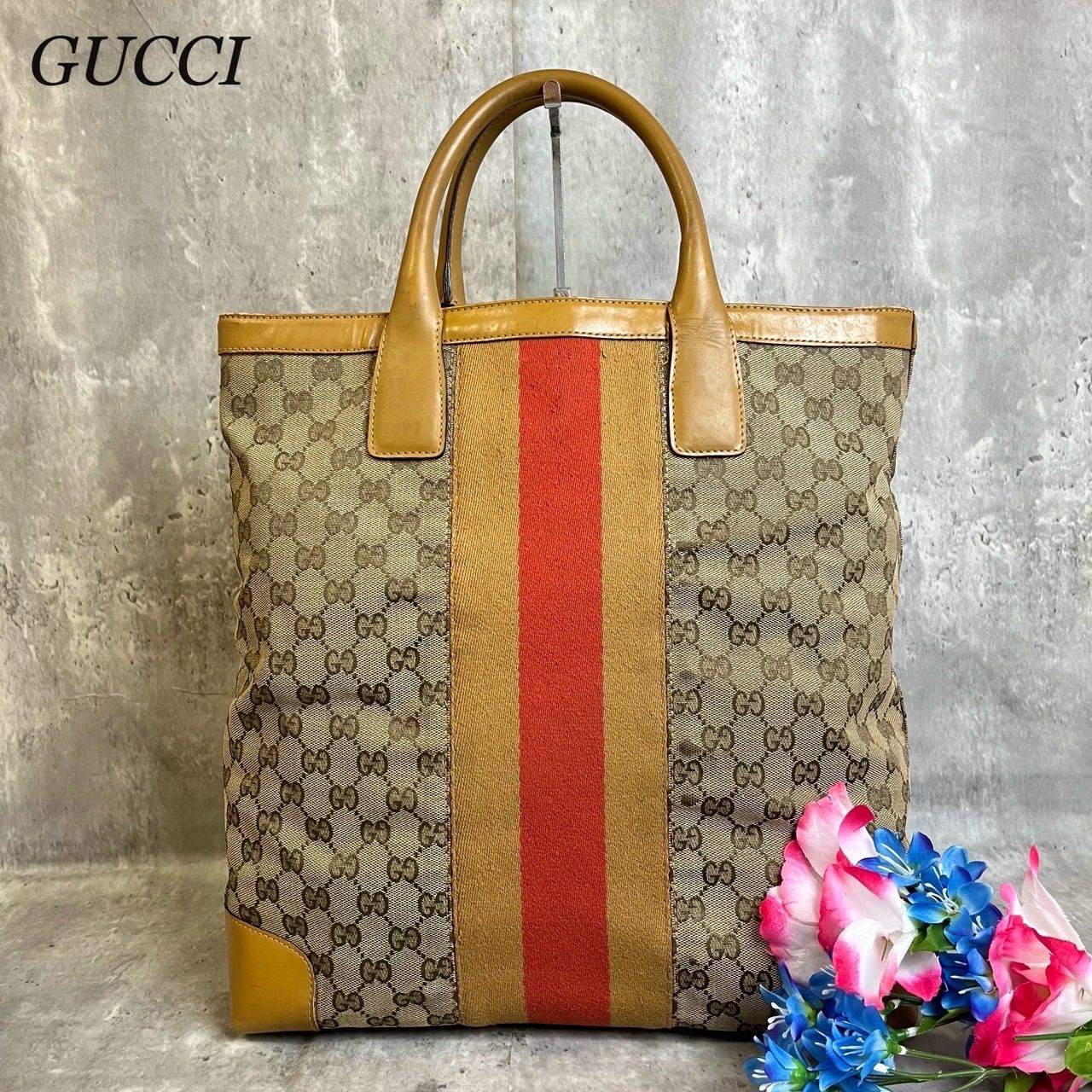 GUCCI グッチ GGキャンバス トートバッグ シェリーライン ロゴ型