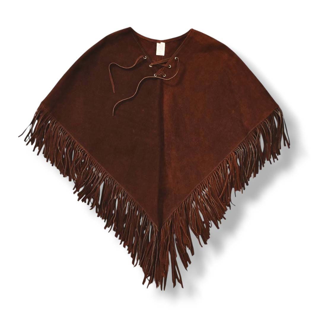 希少】 70sヴィンテージ メキシコ製 古着 スウェードレザー フリンジ