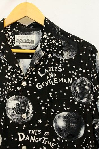 【中古】 WACKO MARIA アロハシャツ M WACKO MARIA/18SS/MIRROR BALL L/S HAWAIIAN SHIRTS/アロハシャツ/M/黒 ブラック