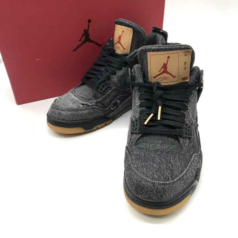 Nike Levis スニーカー Air Jordan 4 Black Denim AO2571-001 箱付 エアジョーダン4 ブラックデニム  28cm ナイキ リーバイス 靴 B11857◇ - メルカリ