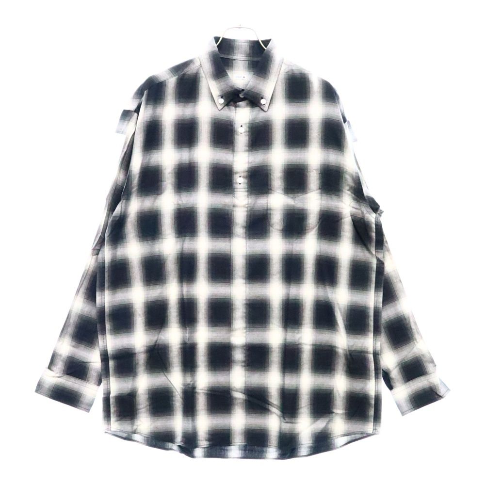 SEQUEL シークエル チェック柄 長袖ネルシャツ グレー/ブラック sequel」シークエル ブラック/ホワイト チェック 長袖シャツ S