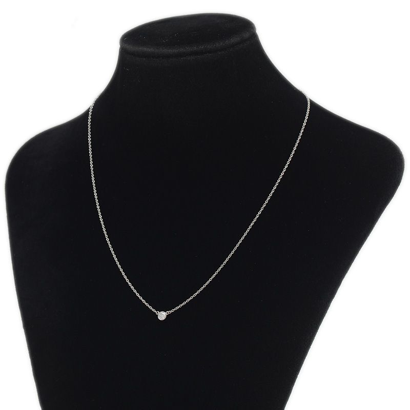 ティファニー　バイザヤードネックレス　0.08カラット　pt950 TIFFANY&Co. ティファニー バイザヤード 約0.08ct ネックレス