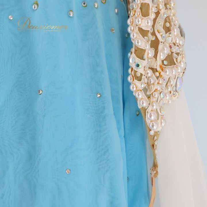 社交ダンス 衣装 スタンダード ドレス ワンピース スタンダードドレス 水色 フロート レース デモ 競技 ダンス パーティ ブルー系 上品 スカイブルー 舞台衣装 フェミニン エレガント 感 美しい ショー イベント用 モダン コスチューム WHITEMONARCHHOTEL_COM