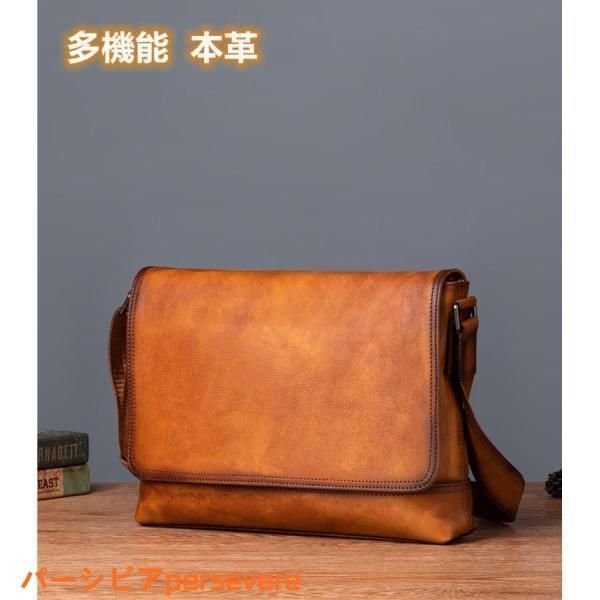 新品未使用 職人手作りヌメ革 メンズバッグ ショルダーバッグ 新品未使用 職人手作りヌメ革 メンズバッグ ショルダーバッグ
