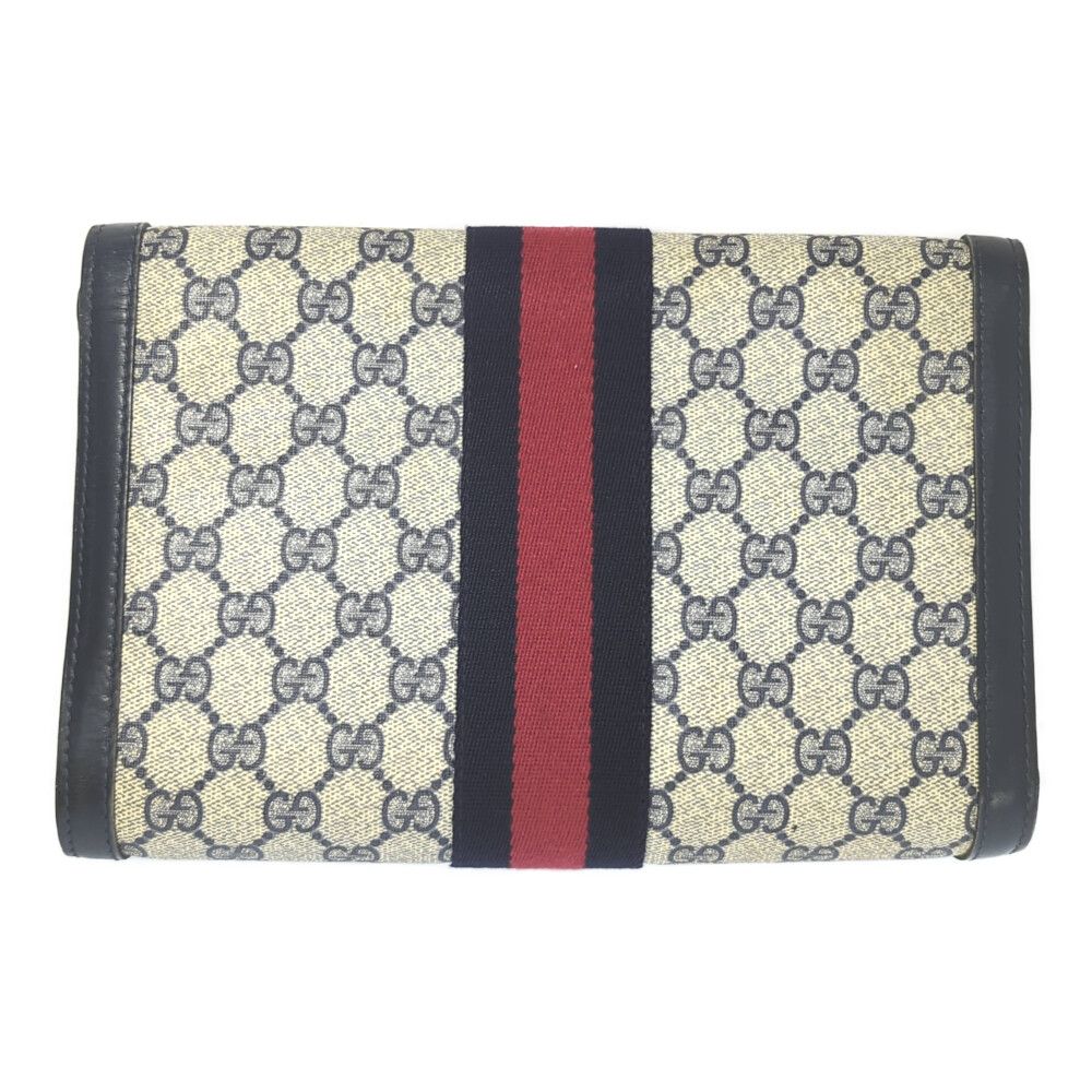 ✨美品✨GUCCI シェリーライン GG クラッチバッグ ネイビー レザー GUCCI グッチ オールドグッチ シェリーライン セカンドバッグ