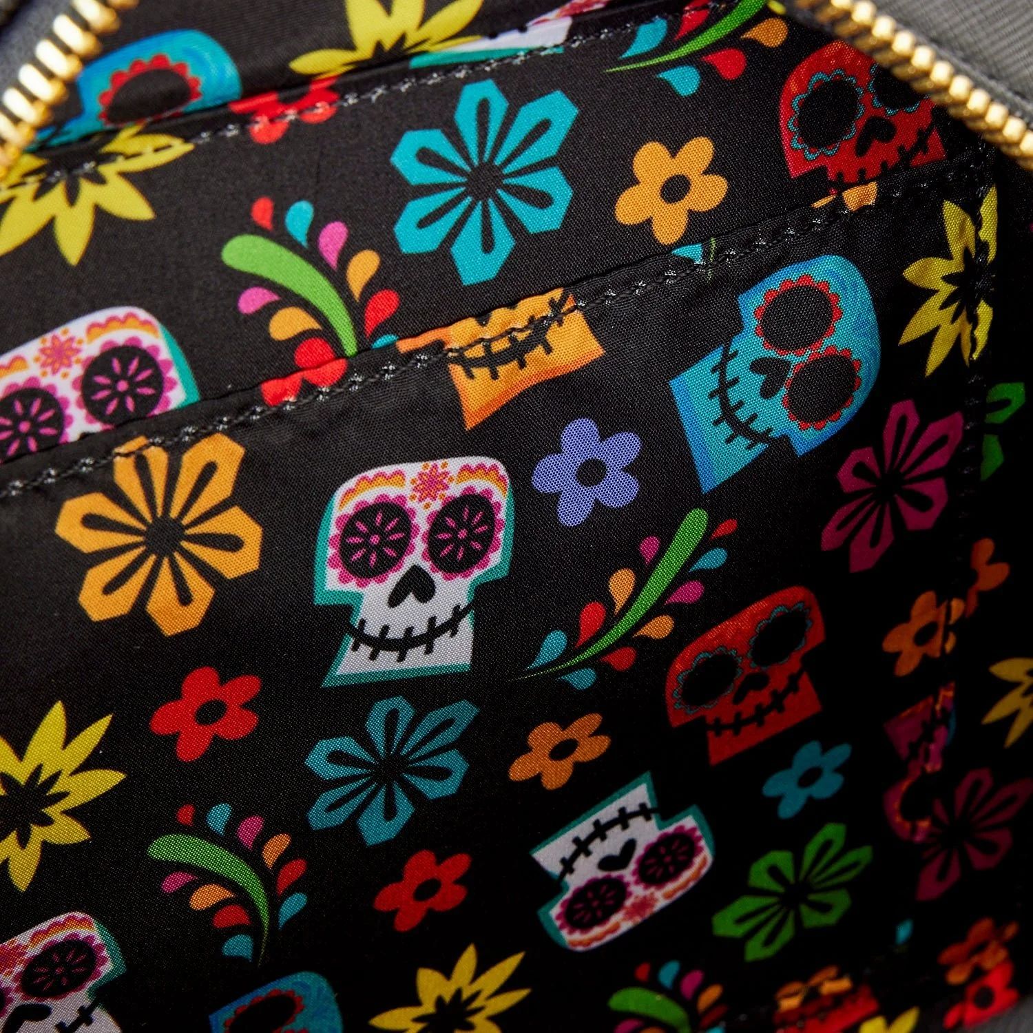 ◇Loungefly◇リメンバーミー ココ ミゲル スカル バッグ Coco Miguel Calavera Floral Skull Crossbody Bag | Loungefly