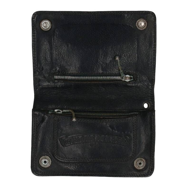 クロムハーツ 2ZIP/2ジップ BSフレアボタンレザーウォレット財布