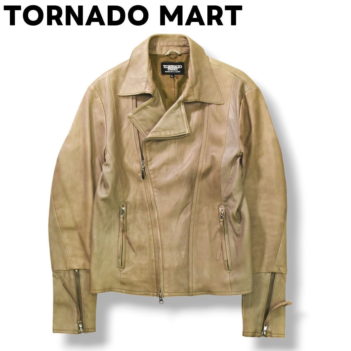 美品 TORNADOMART ベージュ ライダース ジャケット トルネードマート トルネードマート ライダーズジャケット