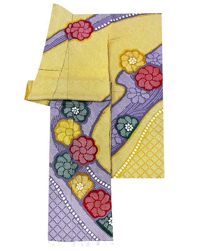 記念感謝祭 仕立無料 特撰総絞り本疋田多色オケ絞り小帽子入 京都伝統工芸絞り振袖 四季大小花流水文 10012366